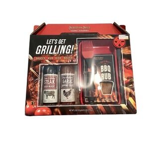 Sebastian Spice Lets Get Grilling BBQ Gift Set Marinade Garlic Sauce Rub Brush